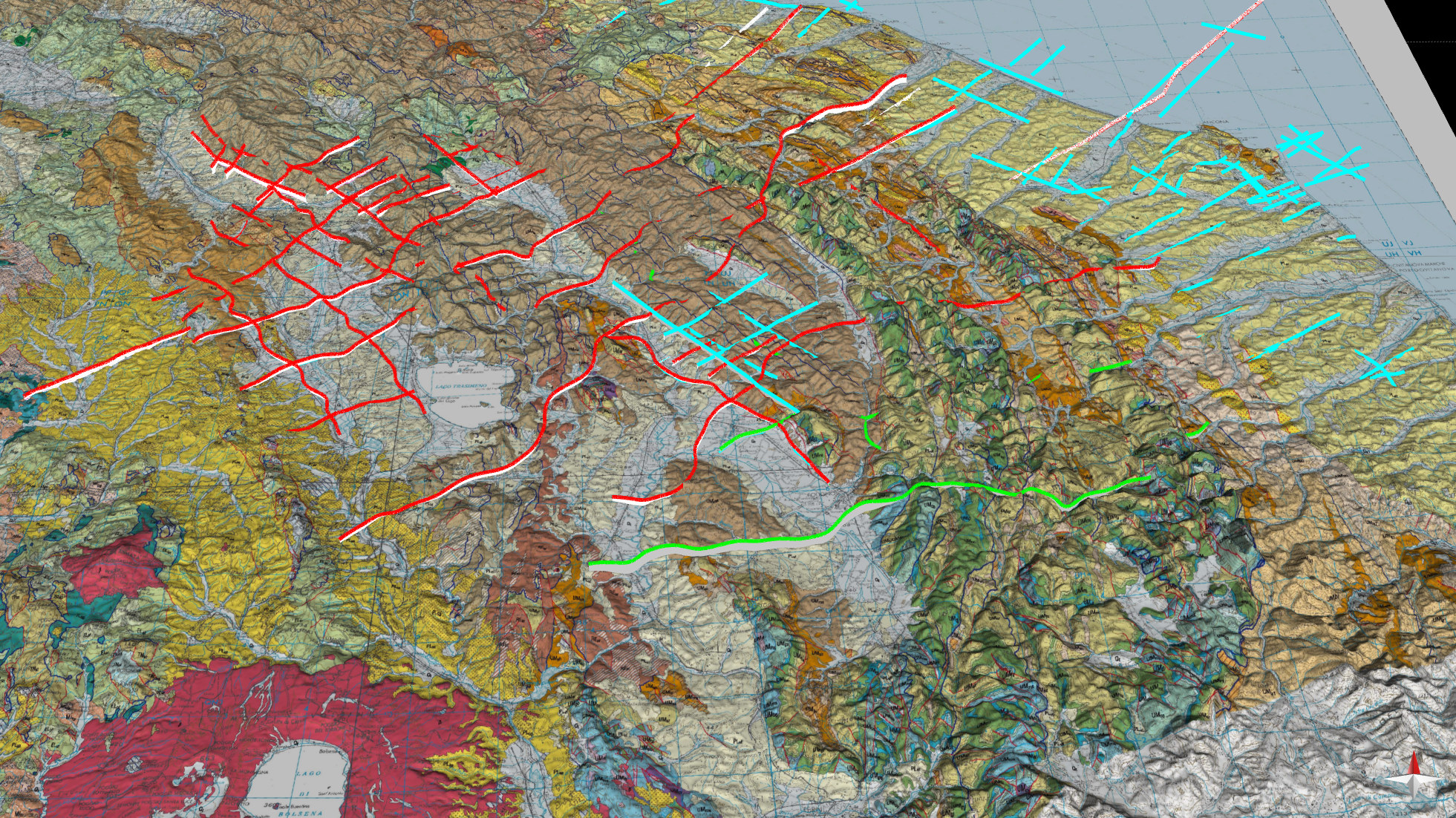 Geologica lmap with profile tracks