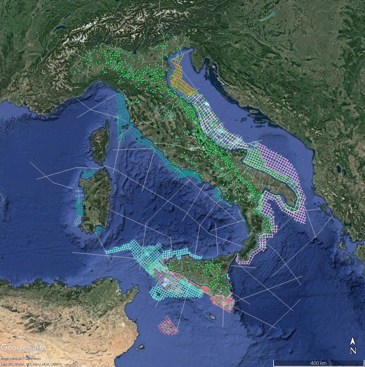 The lab provides enhanced navigation of this important Italian database (ViDEPI), including data from expired oil exploration permits.